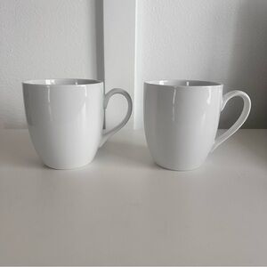 CRATE & BARREL Indonesia White 16oz Large Aspen Coffee Mugs Cups Replacements